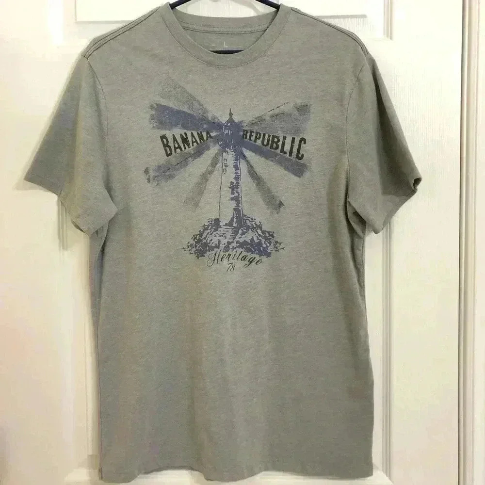 Banana Republic Grey Graphic Tee  NWOT Size Medium